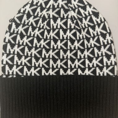 Cappellino in maglia Michael Kors MK nero-bianco