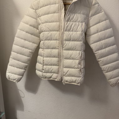 White Quilted Puffer Jacket with Hood