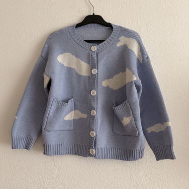Blue Cloud Knit Cardigan