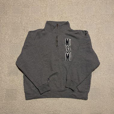 Quarter zip grigio con logo MSM
