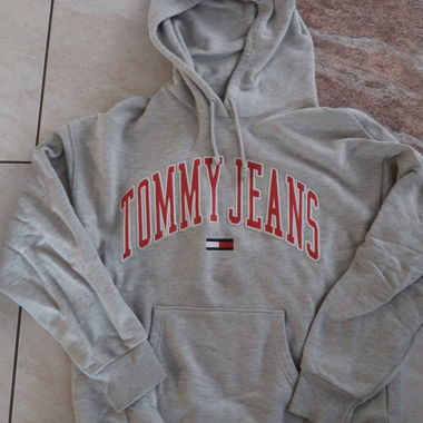 Tommy Jeans grey logo hoodie S