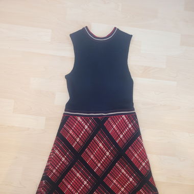 Robe Vintage Noire à Carreaux Rouges et Blancs