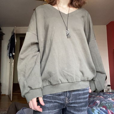 Oversize Pullover in Grün