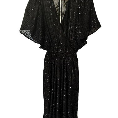 Partykleid mit Pailletten, vorne V-förmig ausgeschnitten