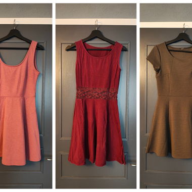 3 x vestito corto a linea A