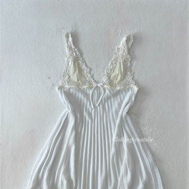Ivory Chiffon Slip Dress (S/M)