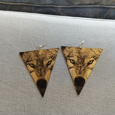 Triangular Wolf Earrings