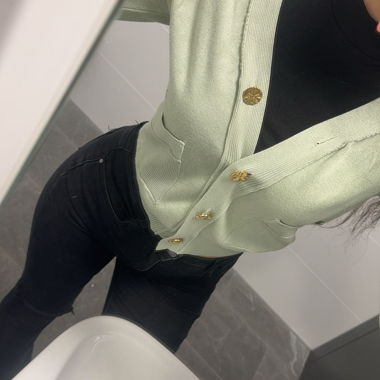 Cardigan in maglia verde menta