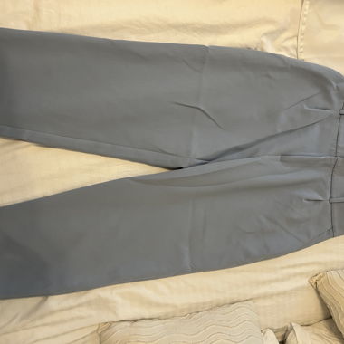 Light Blue Straight-Leg Trousers