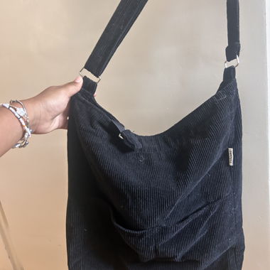 Black Corduroy Shoulder Bag