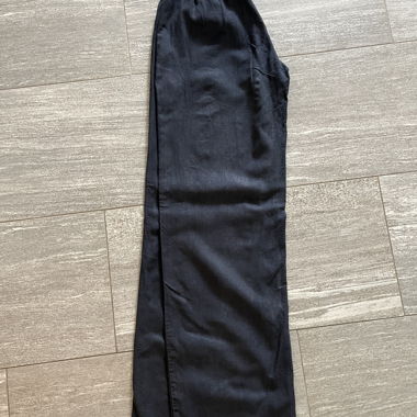 Pantaloni in lino nero/blu