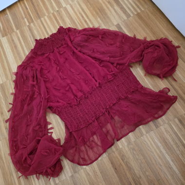 Blusa in chiffon rossa
