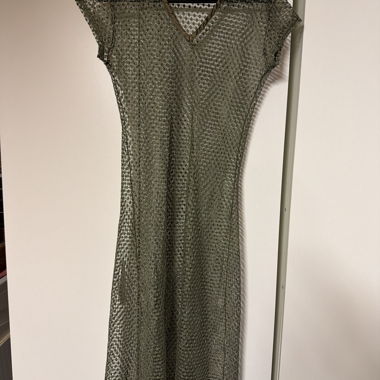 Robe maille verte