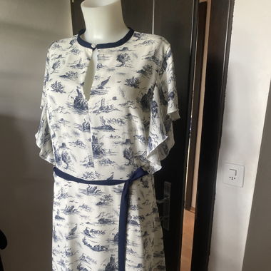 Kleid elegant weiss und blau