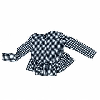 Top peplum in tessuto a quadretti