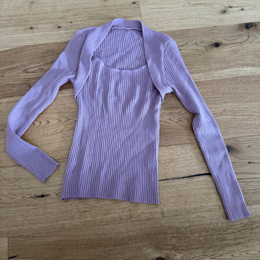 Lila Rippstrick-Top