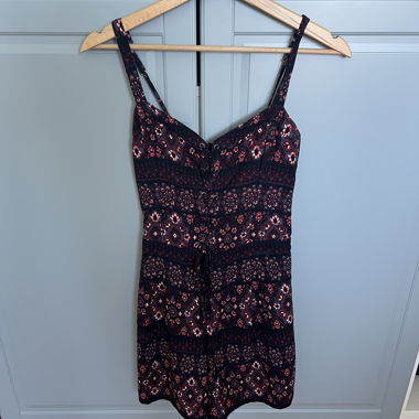 Floral black romper