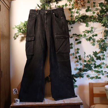 Jeans cargo nero/grigio