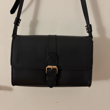 Sac bandoulière noir en cuir