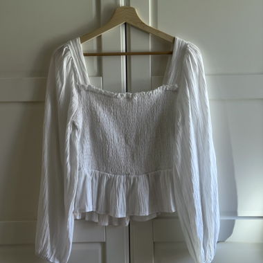 Top bianco manica lunga SHEIN smock L