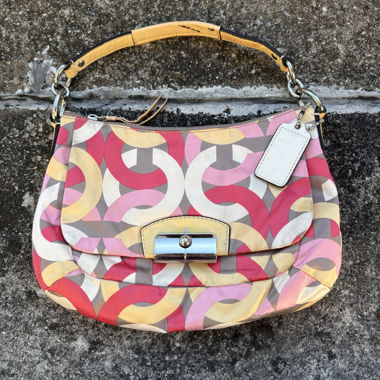 Borsa a tracolla Coach multicolore con motivo