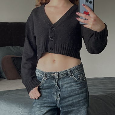 Pull à bouton en laine