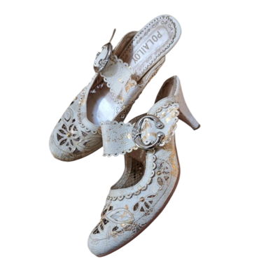 Stickerei Boho Vintage y2k Heel Mule Schuhe