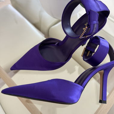 Sandali viola con tacco