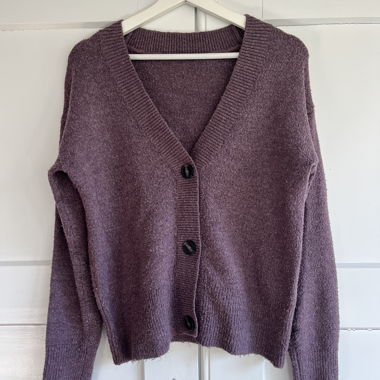 Cardigan in maglia lilla