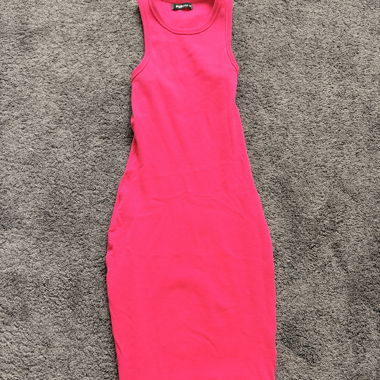 Pink Ribbed Tank Dress