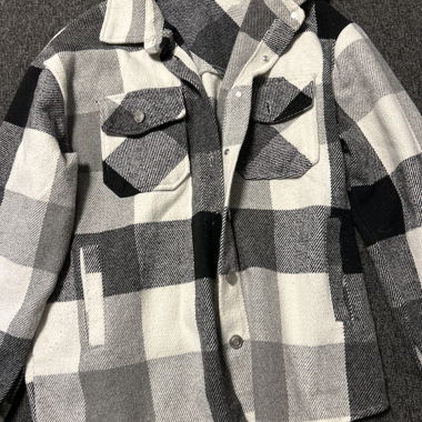 Camicia-giacca a quadri nero e bianco
