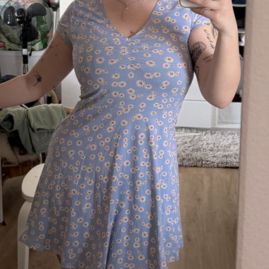 Robe fleurie bleue CLOCKHOUSE Taille XL