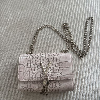 Borsa a tracolla Valentino rosa coccodrillo