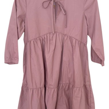 Nagelneues mauves Kleid mit Rüschen und Volants