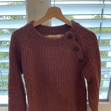 Pull rose/bordeaux
