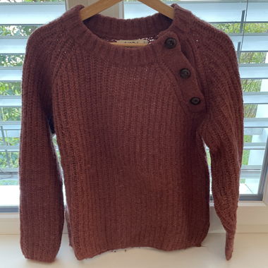 Pull rose/bordeaux