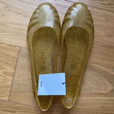 Ballerines scintillantes dorées
