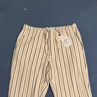 ZARA Striped Fabric Trousers Size L