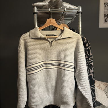 Vintage Wool Zip Sweater Ski