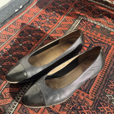 Pumps Salvatore Ferragamo Navy Nero cap-toe