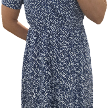 Blaues Midi-Kleid mit Muster