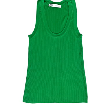 Débardeur côtelé vert
