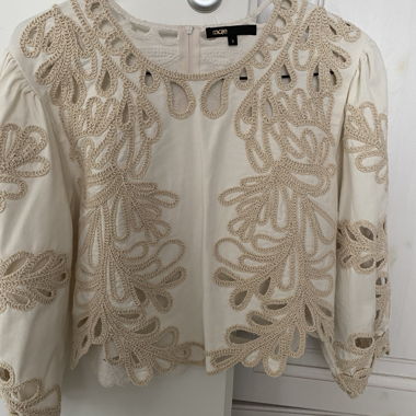 Blouse en dentelle Maje crème, taille 3