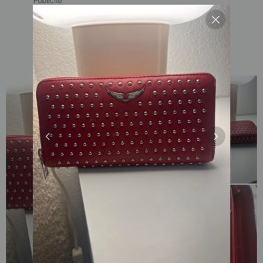 Portafoglio Zadig & Voltaire in pelle con borchie rosse