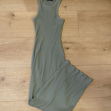 Robe longue vert bleu