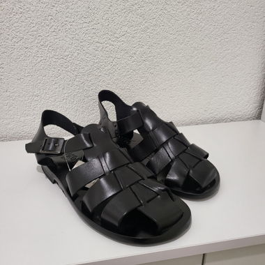Black Leather Sandals