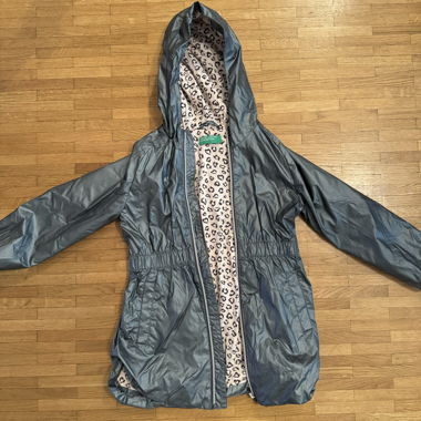 Cappotto con cappuccio grigio/argento per bambini 6/7 anni