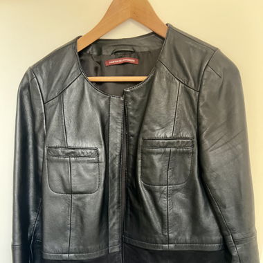 Veste en cuir noir