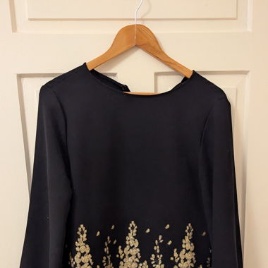 Black and gold long sleeve dress