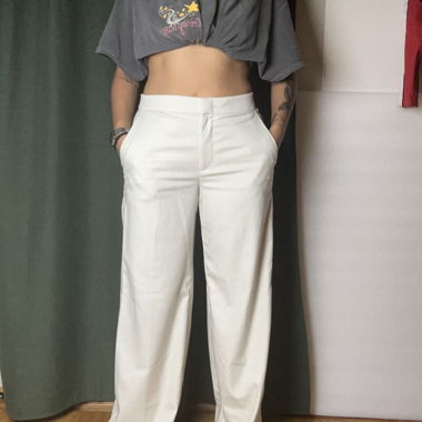 Mid Waist Straight Leg Pants